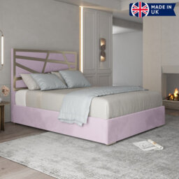Cloudrest Upholstered Soft Velvet Metal Designer Bed Frame
