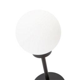 Happy Homewares Modern Opal White Glass Globe Table Lamp With Tall Matte Black Stem - thumbnail 2