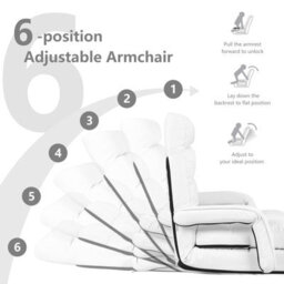 Gainoom 2 In 1 Folding Lazy Sofa Lounger Floor Gaming Armchair Bed Recliner Adjustable - thumbnail 9