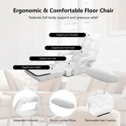 Gainoom 2 In 1 Folding Lazy Sofa Lounger Floor Gaming Armchair Bed Recliner Adjustable - thumbnail 7