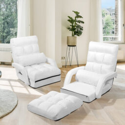 Gainoom 2 In 1 Folding Lazy Sofa Lounger Floor Gaming Armchair Bed Recliner Adjustable - thumbnail 3