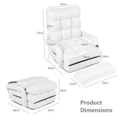 Gainoom 2 In 1 Folding Lazy Sofa Lounger Floor Gaming Armchair Bed Recliner Adjustable - thumbnail 2
