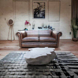Chesterfield 1930 S 3 Seater Antique Brown Leather Sofa Settee In Classic Style - thumbnail 4