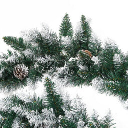 Berkfield Christmas Garland With Led Lights Green 5.2 M Pvc - thumbnail 6