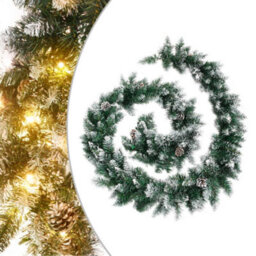 Berkfield Christmas Garland With Led Lights Green 5.2 M Pvc