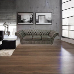 Chesterfield 3 Seater Bronx High Plains Leather Sofa Settee In Balmoral Style - thumbnail 5