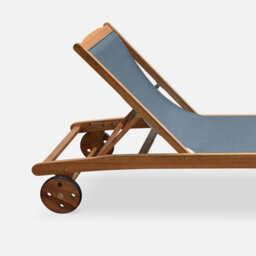 Sweeek. Pair Of Wooden And Textilene Sun Loungers Marbella Anthracite 196X68X91 Cm - thumbnail 6