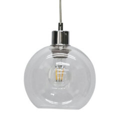 First Choice Lighting Set Of 2 Barnum - Clear Glass Globe With Chrome Pendant Fittings - thumbnail 3