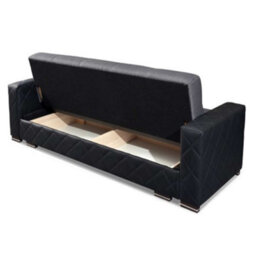Sliding Wardrobes 4 u LTD Chenchan Fabric Storage 3 Seater Sofa Bed Available In 2 Color -  Black/grey 3Seater - thumbnail 2