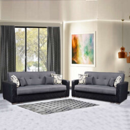 Sliding Wardrobes 4 u LTD Chenchan Fabric Storage 3 Seater Sofa Bed Available In 2 Color -  Black/grey 3Seater - thumbnail 3