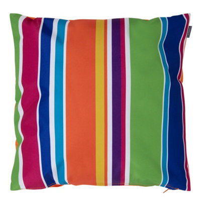 Icon Indoor And Outdoor Striped Waterproof Filled Cushion Technicolour - image 1