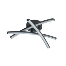 First Choice Lighting Set Of 2 Yardley Led Black Opal Flush Ceiling Lights - thumbnail 3