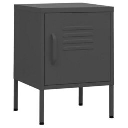 Berkfield Modern Nightstands 2 Pcs Anthracite 35X35X51 Cm Steel - thumbnail 1