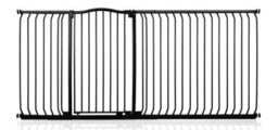 Safetots Extra Tall Curved Top Safety Gate, 207Cm - 216Cm, Matt Black, Extra Tall 100Cm In Height, Pressure Fit Stair Gate - thumbnail 1