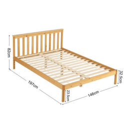 Comfy Living 4Ft6 Medina Wooden Bed Frame In Caramel - thumbnail 2
