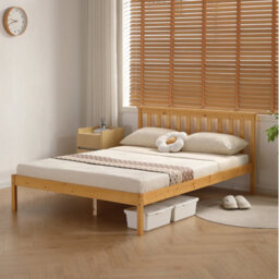 Comfy Living 4Ft6 Medina Wooden Bed Frame In Caramel - thumbnail 5