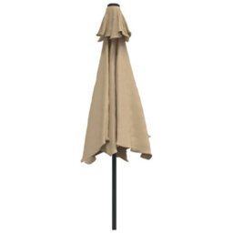 Walplus Garden Parasol With Led Lights And Steel Pole 300 Cm Taupe - thumbnail 5