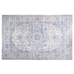 OHS Washable Rug Vintage Living Room Bedroom Carpet Mat, Blue - 120 X 170Cm - thumbnail 7