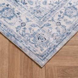 OHS Washable Rug Vintage Living Room Bedroom Carpet Mat, Blue - 120 X 170Cm - thumbnail 6