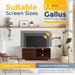 "Homeology Gallus Premium Walnut With 2-Walnut Drawers And 2 Shelves Up To 55"" Led/oled/lcd Tv Cabinet" - thumbnail 4