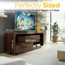 "Homeology Gallus Premium Walnut With 2-Walnut Drawers And 2 Shelves Up To 55"" Led/oled/lcd Tv Cabinet" - thumbnail 9