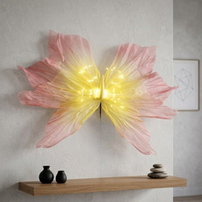 Garden Greatness Lunaria Aurora Peach Led Butterfly Wall Light