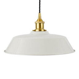 Pale Grey Chancery Painted Dome Pendant Light With Polished Brass Lamp Holder And Black Twisted Cable - Se Home - thumbnail 1