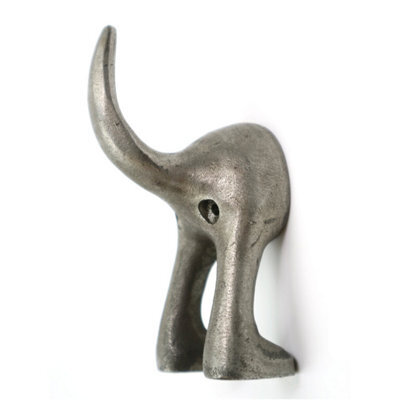 Oakcrafts - Pair Of Heavy Duty Solid Cast Iron Dog Tail Coat Hooks - image 1