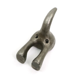 Oakcrafts - Pair Of Heavy Duty Solid Cast Iron Dog Tail Coat Hooks - thumbnail 2