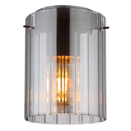 Luminosa Lighting Luminosa Tulivar Cylindrical Ceiling Light Grey Dark Smoke Glass Shade 1X E27 - thumbnail 1