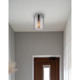 Luminosa Lighting Luminosa Tulivar Cylindrical Ceiling Light Grey Dark Smoke Glass Shade 1X E27 - thumbnail 3