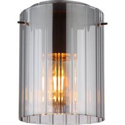 Luminosa Lighting Luminosa Tulivar Cylindrical Ceiling Light Grey Dark Smoke Glass Shade 1X E27 - thumbnail 5