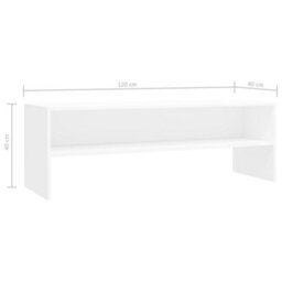 Berkfield Classic Tv Cabinet White 120X40X40 Cm Engineered Wood - thumbnail 6