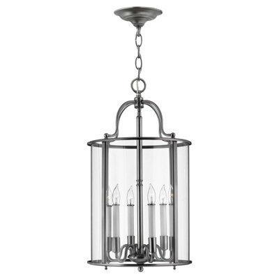 Stylish 6 Bulb Pewter Ceiling Pendant Light With E14 Led Compatibility