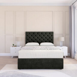 "Sloomy 5Ft Mayfair Dumfries Graphite Memory Foam Bed Set With 2 Drawers, Mattress & 26"" Headboard - King" - thumbnail 2