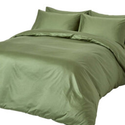Homescapes Moss Green Organic Cotton Duvet Cover Set 400 Tc, Single