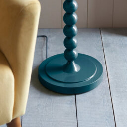 Loops Elegant 1327mm Tall Floor Lamp In Gloss Marlin Blue With E27 Led Bulb - thumbnail 5