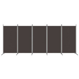 Berkfield 5-Panel Room Divider Brown 433X180 Cm Fabric - thumbnail 3