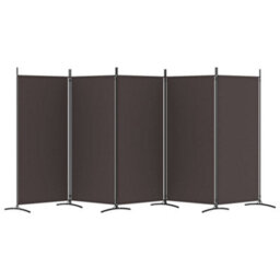Berkfield 5-Panel Room Divider Brown 433X180 Cm Fabric - thumbnail 4