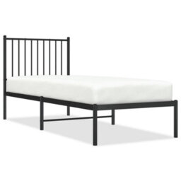 Vidaxl Metal Bed Frame Without Mattress With Headboard Black 75X190Cm - thumbnail 2