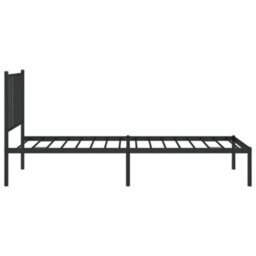Vidaxl Metal Bed Frame Without Mattress With Headboard Black 75X190Cm - thumbnail 6
