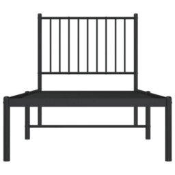 Vidaxl Metal Bed Frame Without Mattress With Headboard Black 75X190Cm - thumbnail 5