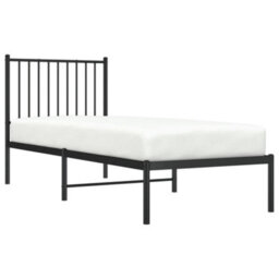 Vidaxl Metal Bed Frame Without Mattress With Headboard Black 75X190Cm - thumbnail 4