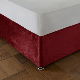 Catherine Lansfield Kingsley Matt Velvet Elasticated Divan Base Wrap Raspberry - thumbnail 1