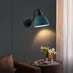 15Cm Cyan Blue Metal Easy Fit E27 Pendant Ceiling Lamp Shade - thumbnail 4