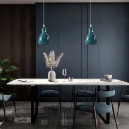 15Cm Cyan Blue Metal Easy Fit E27 Pendant Ceiling Lamp Shade - thumbnail 6