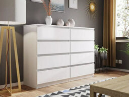 SquareBoxx Olivia Matt White 8 Drawer Freestanding Double Chest - (H)99Cm X (W)106Cm X (D)40Cm - thumbnail 2