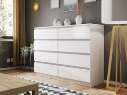 SquareBoxx Olivia Matt White 8 Drawer Freestanding Double Chest - (H)99Cm X (W)106Cm X (D)40Cm - thumbnail 3