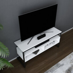 Decorotika Merrion Tv Stand Tv Unit For Tv's Up To 50 Inch Black And White - thumbnail 3