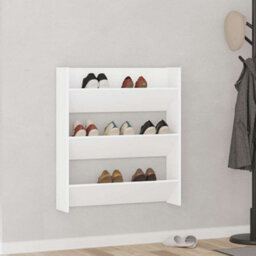 Berkfield Modern Wall Shoe Cabinet White 80X18X90 Cm Engineered Wood - thumbnail 2